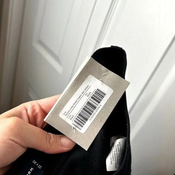 Everlane The Slim 4-Way Stretch Organic Black Denim Jeans Men's Size 32x30 NWT